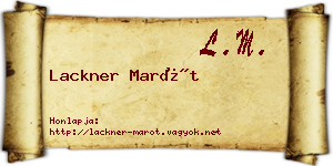 Lackner Marót névjegykártya